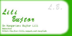 lili bujtor business card